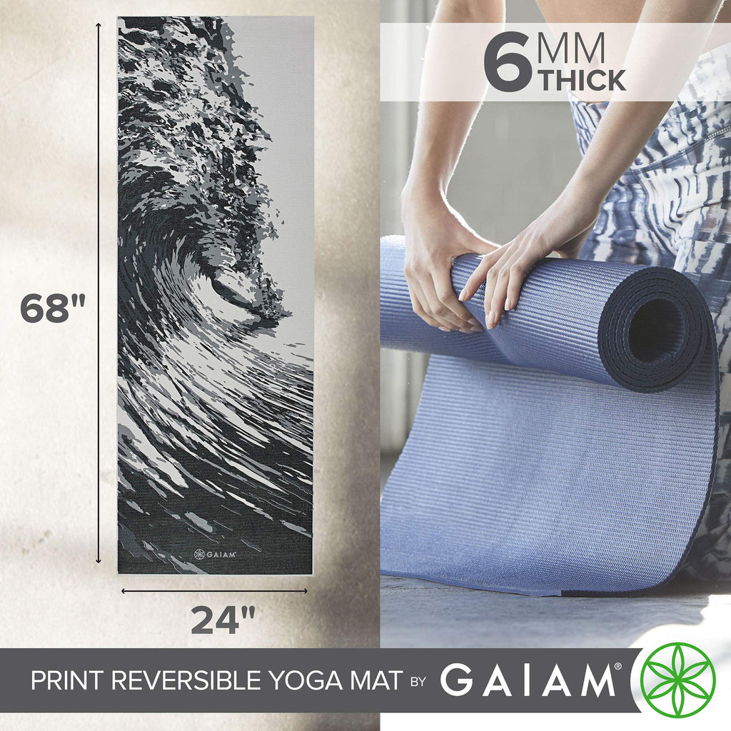 Reversible Yoga Mat, 6mm Thick Print Mat (Spiral Motion)