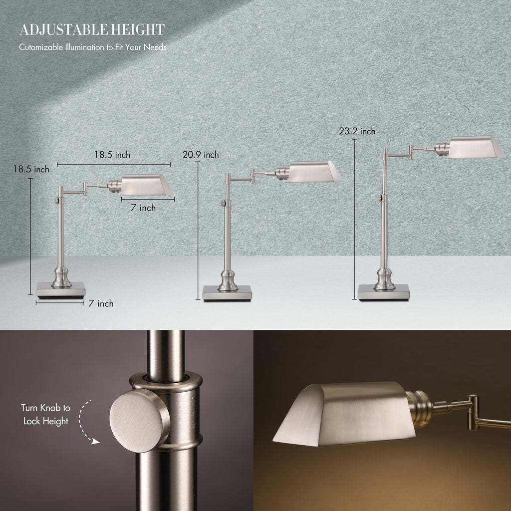 Arcadia Pharmacy Desk Lamp, Brushed Nickel