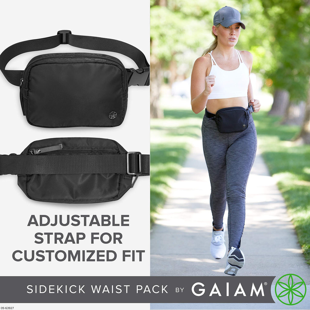 Fanny Pack Running Belt Bag - Sidekick Waist Pack Cell Phone Holder Exercise Gym Slim Zipper Workout Pouch Jogging Bag | Multi Pocket, Adjustable Fit, Walking, Runner Accessories Women, Men