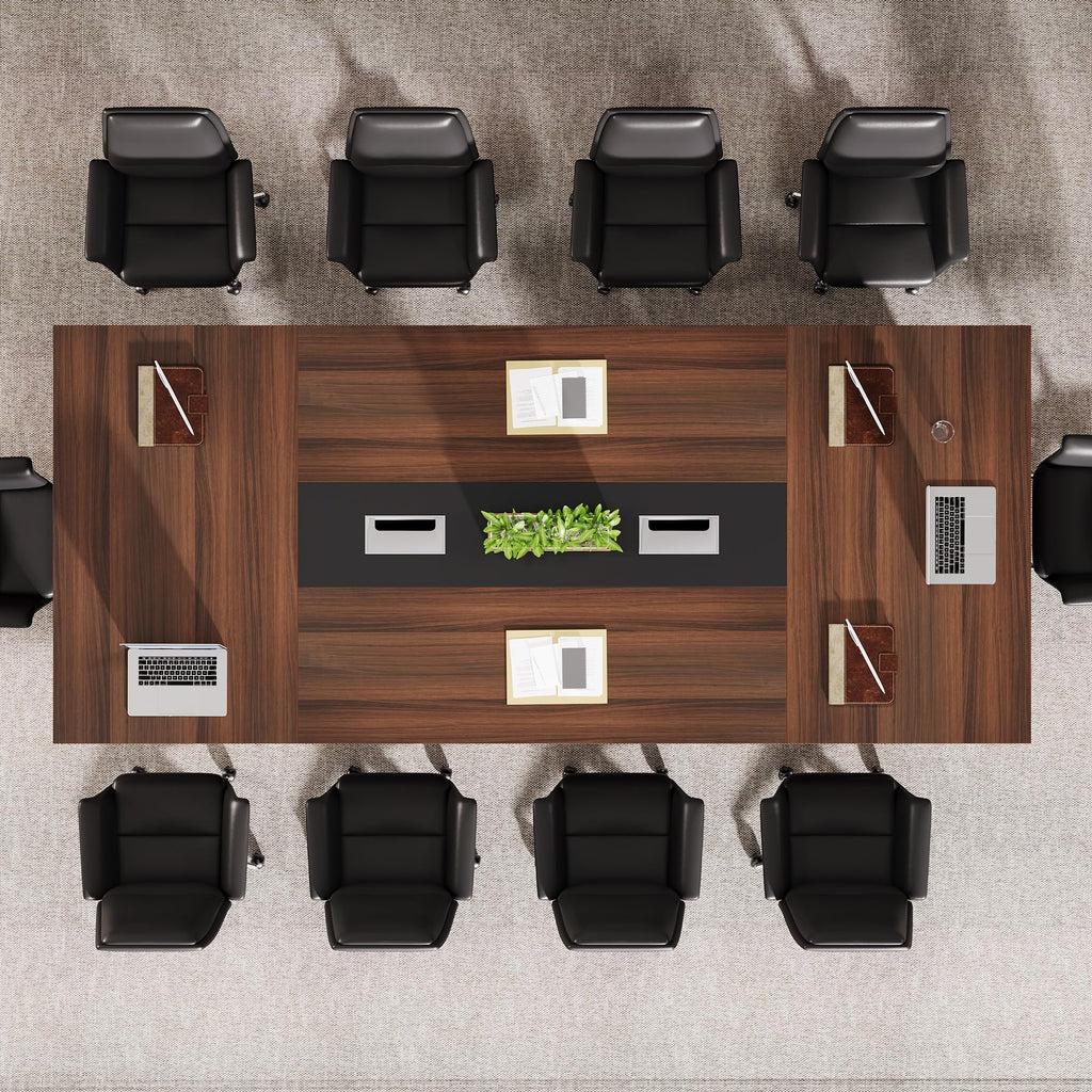 8ft Conference Table, Large Meeting Table for 8-10 People, Business Seminar Furniture for Office Conference Room