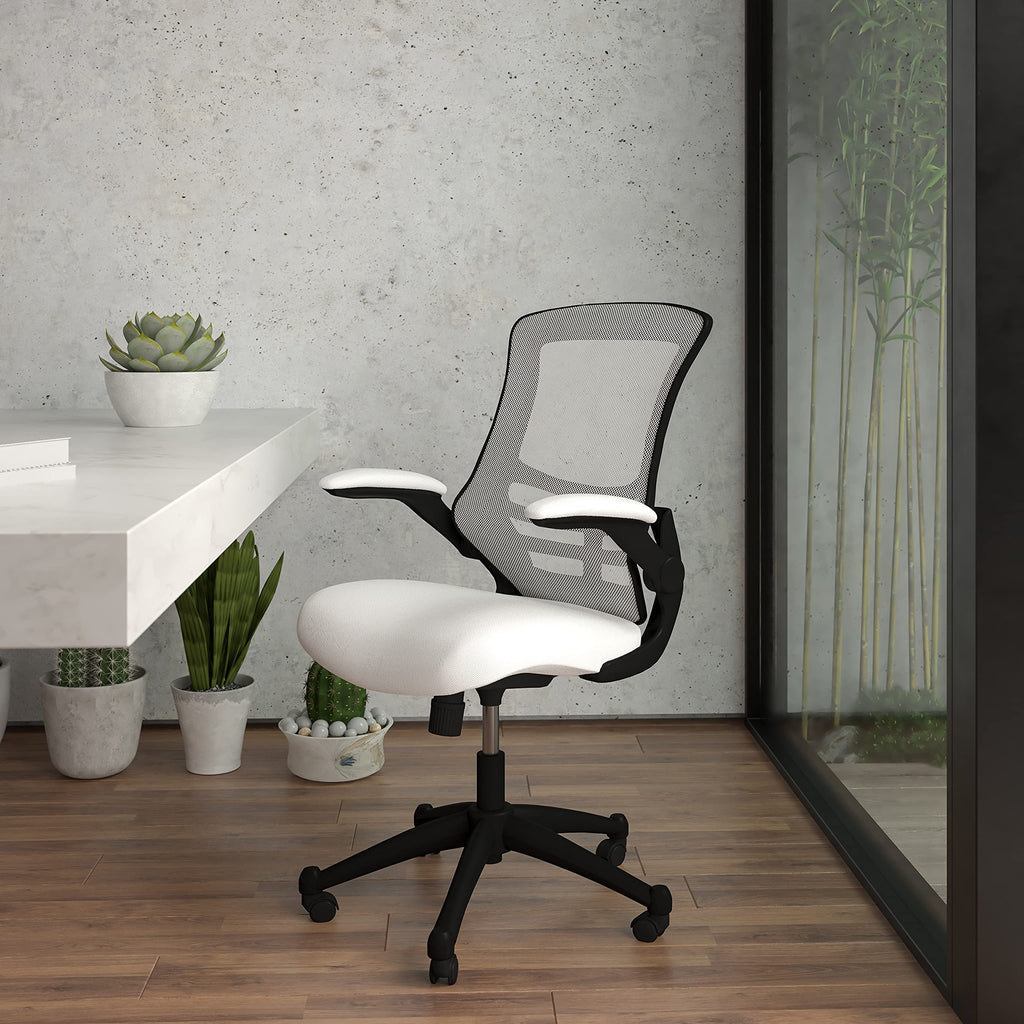 Office Chair, Ergonomic, Mid-Back, Black Mesh with Swivel