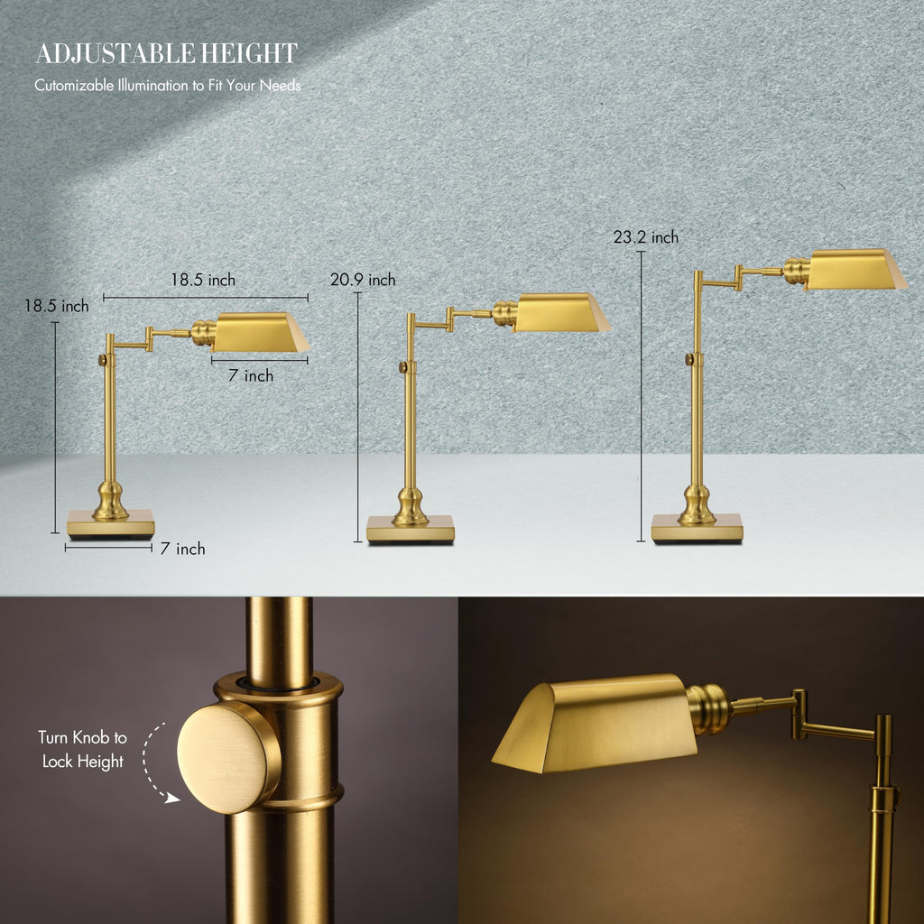 Arcadia Pharmacy Desk Lamp, Antique Brass