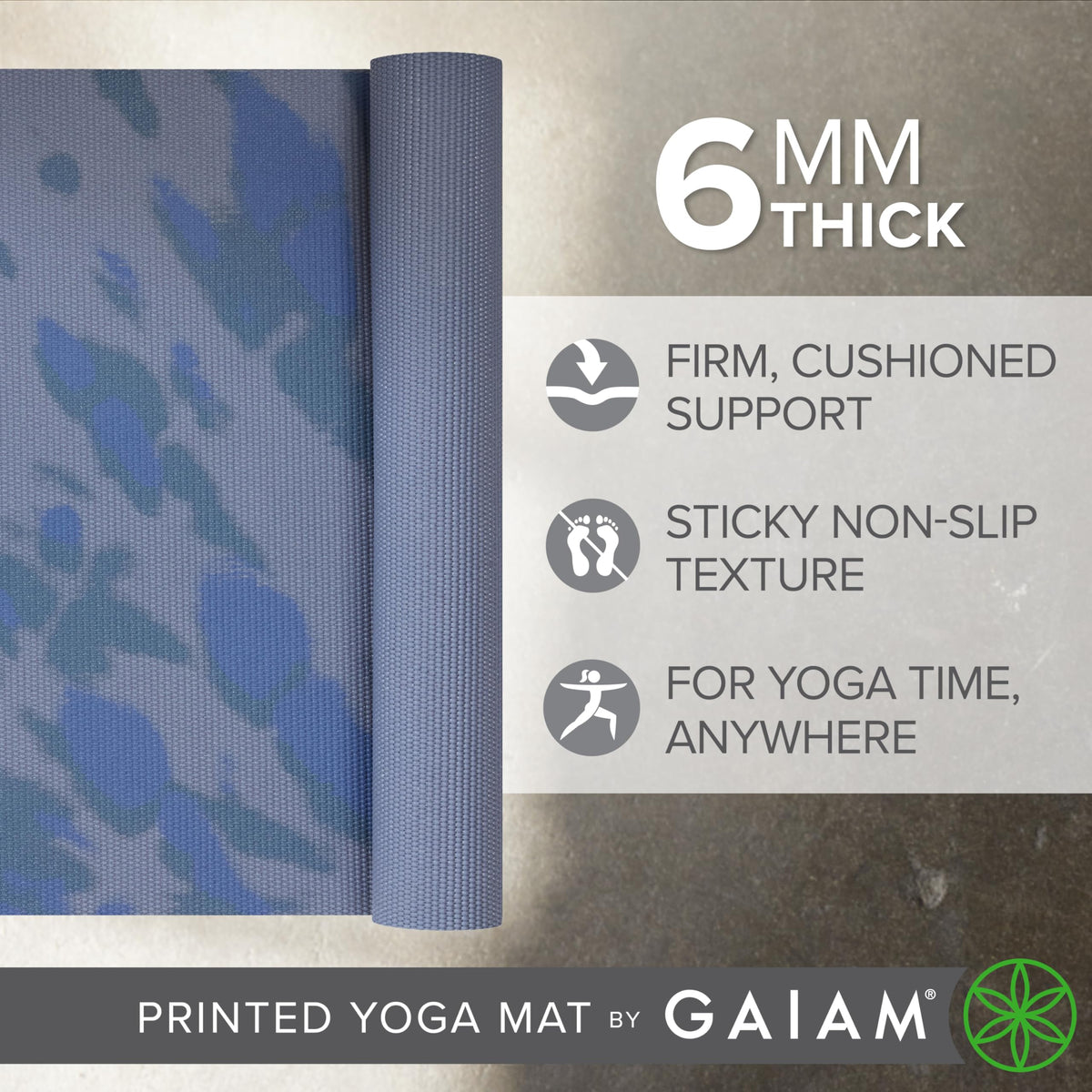 Premium Yoga Mat, 6mm Thick Print Mat (Tie Dye Blast)