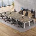 6.5 FT Conference Room Table, 78.74" W x 27.56" D Large Office Conference Table, Modern Seminar Meeting Table Desk for Boardroom, Meeting Room (4, Gray)