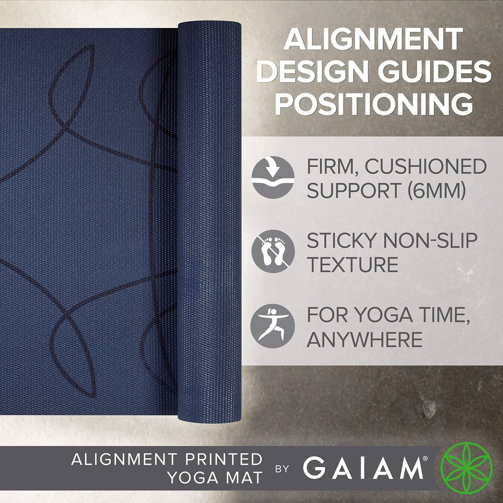 Premium Yoga Mat, 6mm Thick Print Mat (Ink)