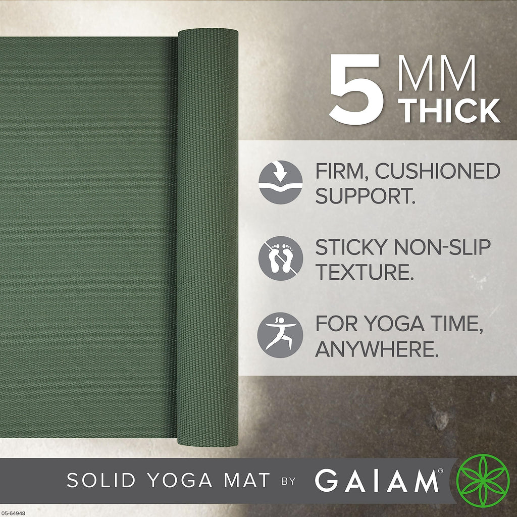 Premium Yoga Mat, 5mm Non-Slip Exercise Mat (Sagebrush)