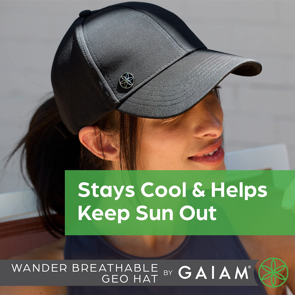 Wander Breathable Geo Hat - Cute Women's Baseball for Summer, Lightweight, Adjustable Strap, Moisture-Absorbing Sweatband Running & Hiking, 6-Panel Sporty White Ball Cap Women,