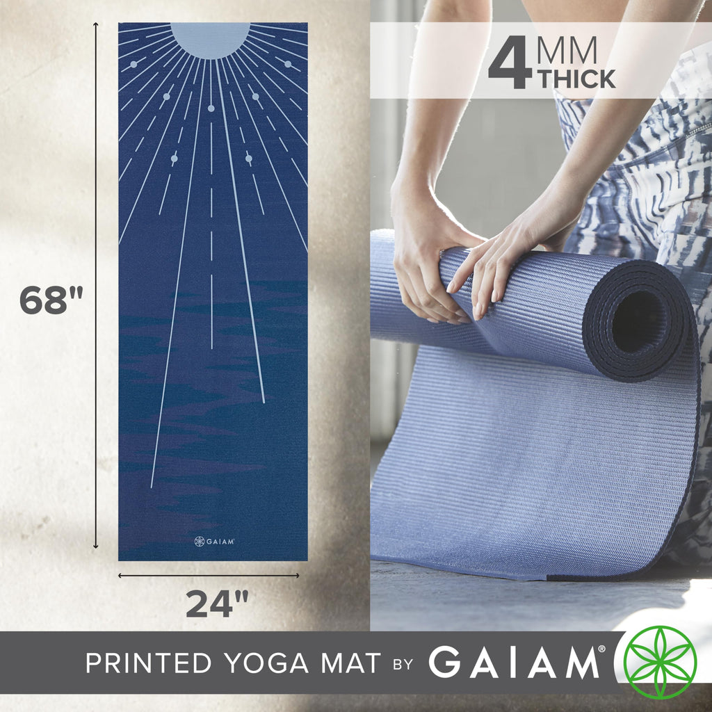 Yoga Mat Classic Print, 4mm Non-Slip Mat (Moonlit Tide)