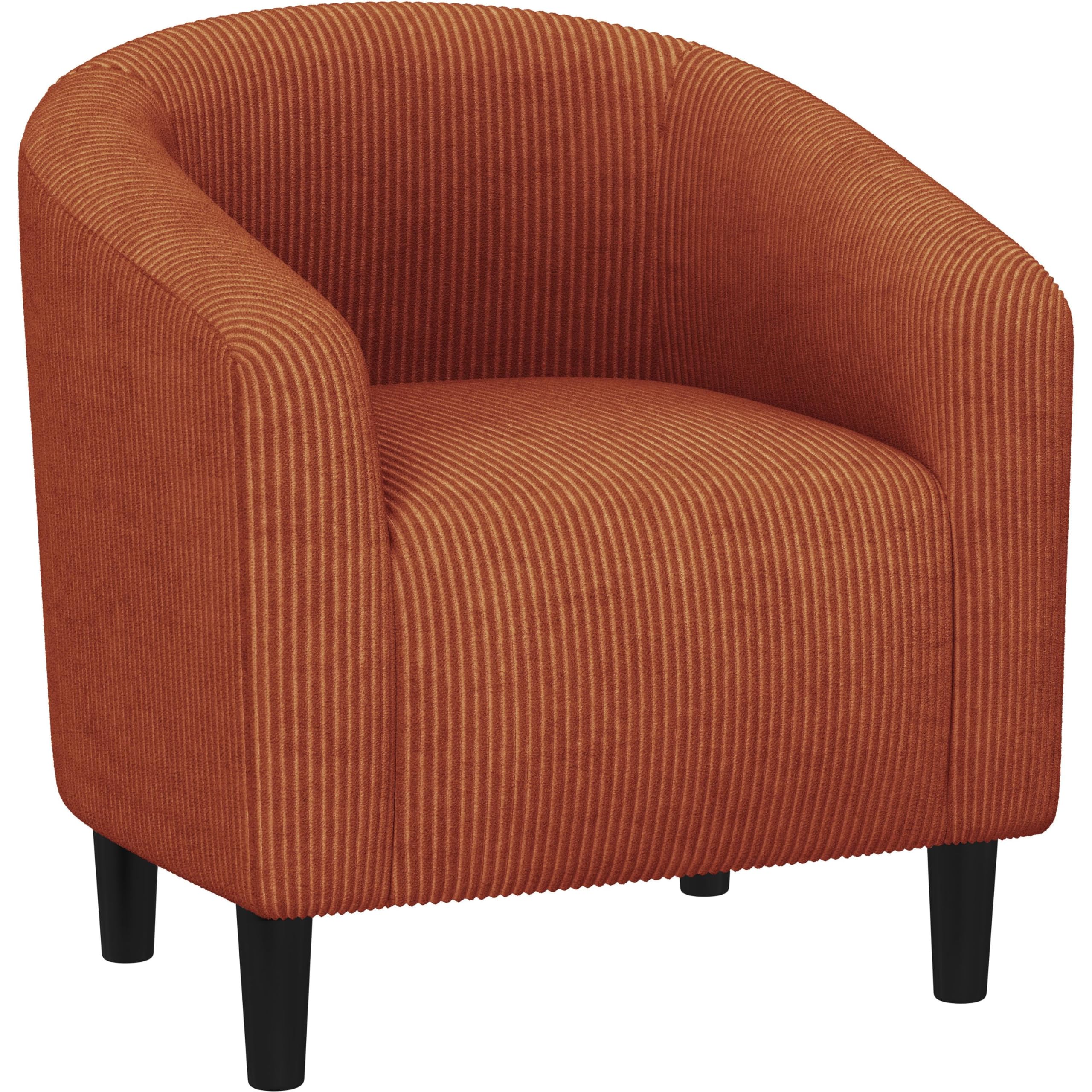 Accent Barrel Chair, Corduroy Fabric Club Chair, Furry Sherpa Elegant Armchair with Cozy Soft Padded, Suitable for Living Room Bedroom Reception Room Office, Brick Red