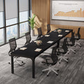 6.5 FT Conference Room Table, 78.74" W x 27.56" D Large Office Conference Table, Modern Seminar Meeting Table Desk for Boardroom, Meeting Room (2, Black)