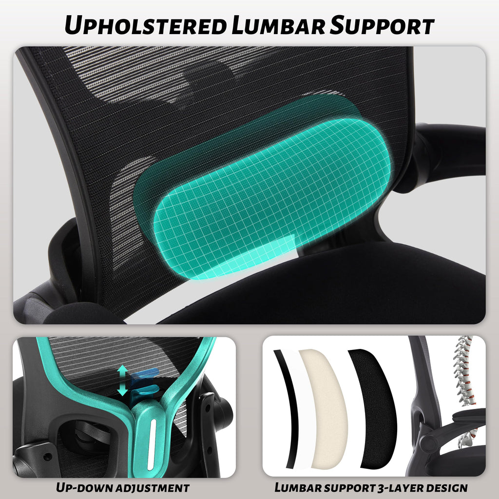 500LBS Ergonomic Drafting Chair Tall Office Chair for Counter Height or Standing Desk, Executive High Office Chairs with W-Shaped Thick Seat Cushion, Footrest Ring & Breathable Fabric, Black