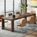 Large Conference Table for 6-8, 87-Inch Rectangular Meeting Table, Farmhouse Seminar Boardroom Desk for Office Conference Room (1, Vintage)