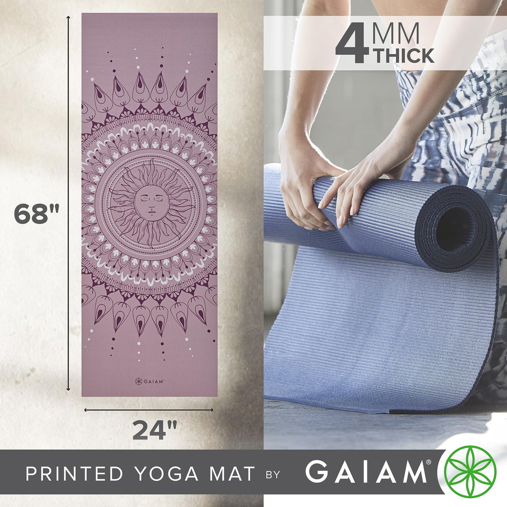 Yoga Mat Classic Print, 4mm Non-Slip Mat (Here & Now Dusy Rose)