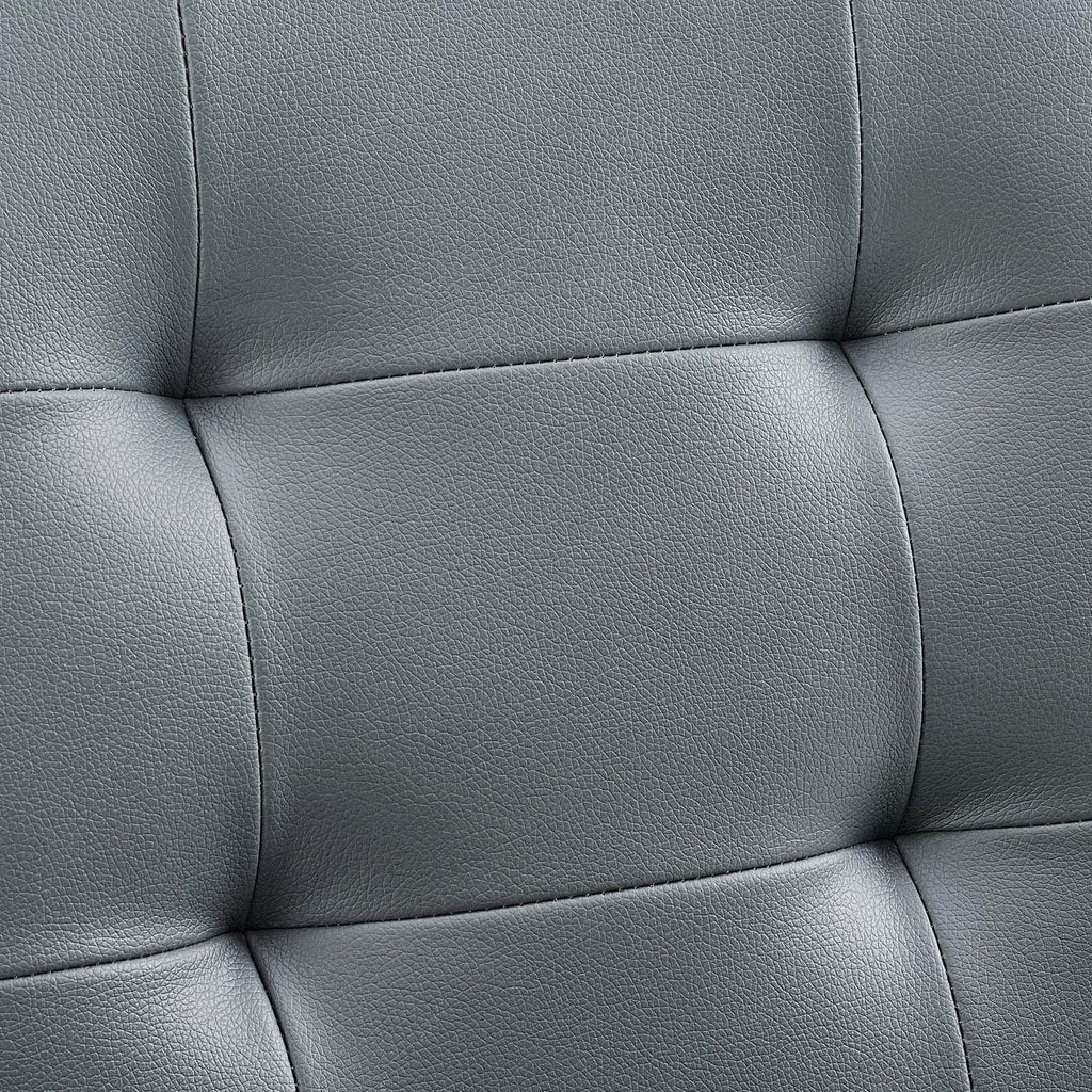 Prim Ribbed Armless Mid Back Swivel Conference Office Chair In Gray