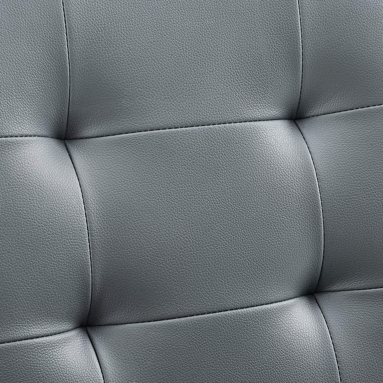 Prim Ribbed Armless Mid Back Swivel Conference Office Chair In Gray