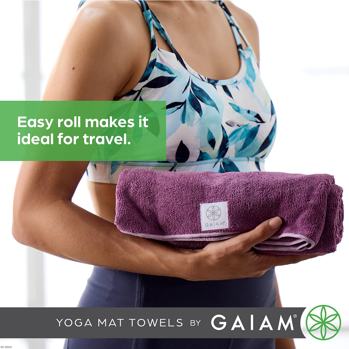 Yoga Mat Towel, Non-Slip Microfiber, Hot Yoga (Folkstone Grey)