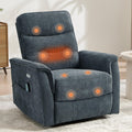 Recliner Chair for Adults, Power Chenille Nursery Rocker Recliner Massage and Heat, Oversized Swivel Reclining Chair with USB Ports for Living Room, Office Black