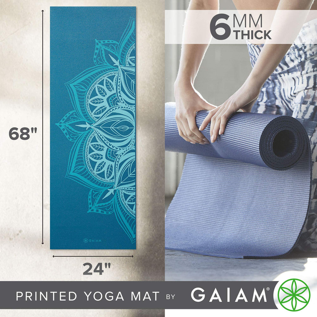 Premium Yoga Mat, 6mm Thick Print Mat (Indigo Point)