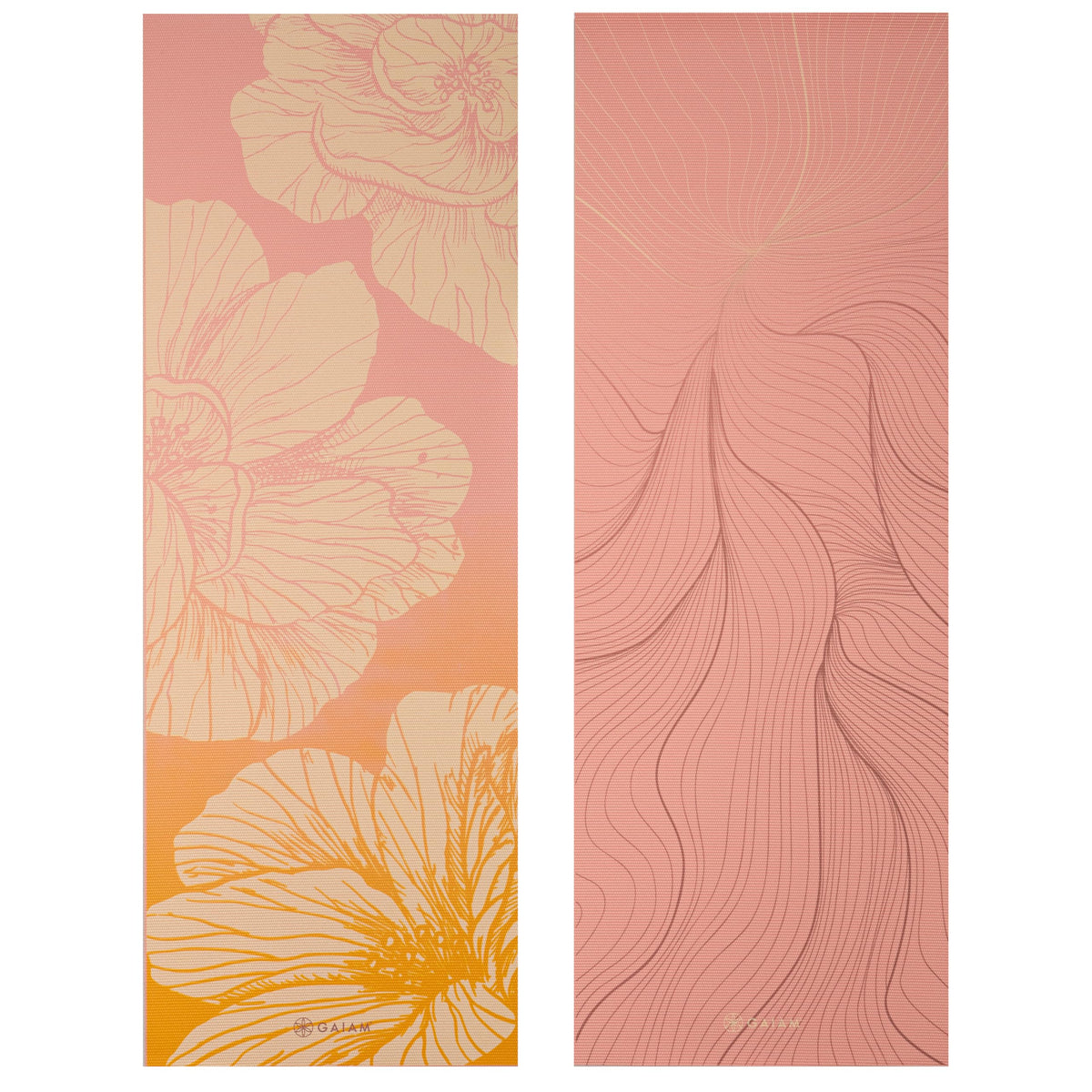 Reversible Yoga Mat, 6mm Thick Print Mat (Dahlia Grains)