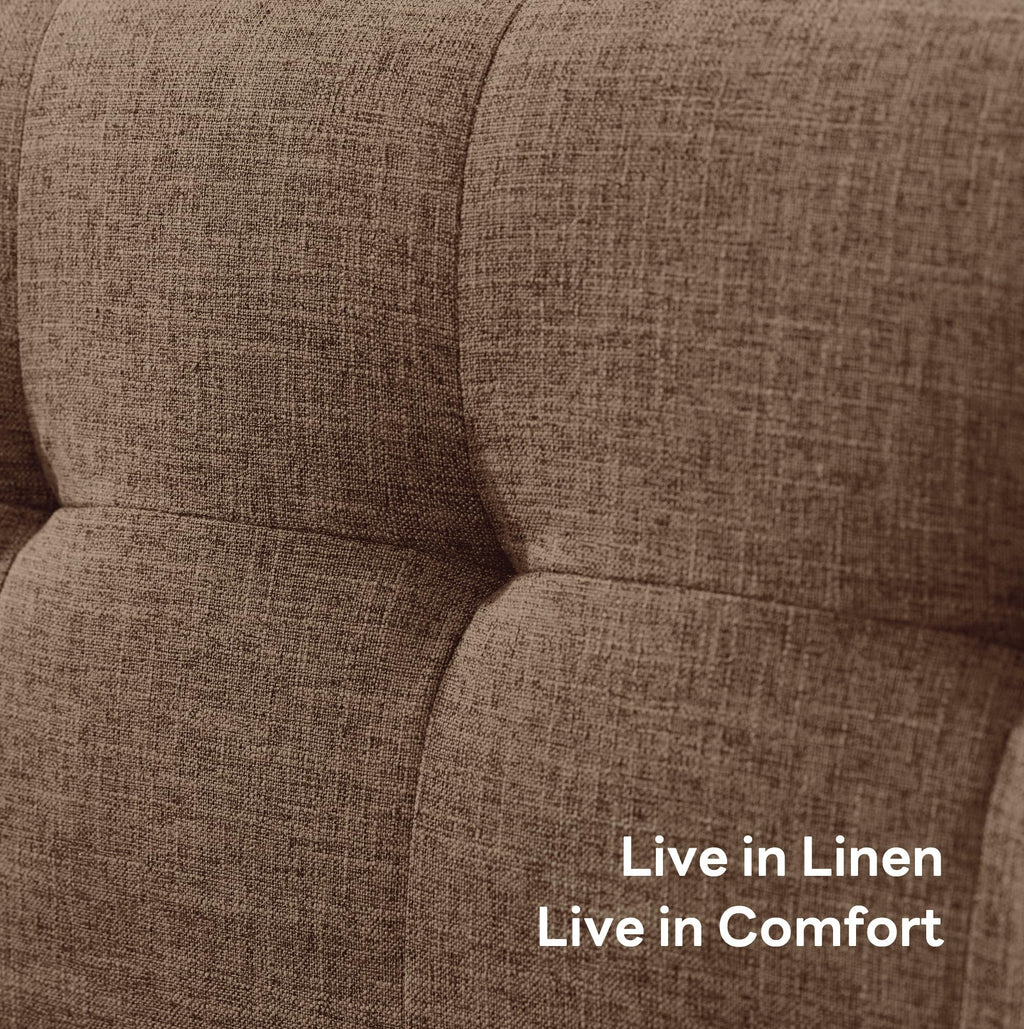 65.2" W Loveseat Sofa, Solid & Easy to Install Small Couch for Bedroom Office Apartment, Brown