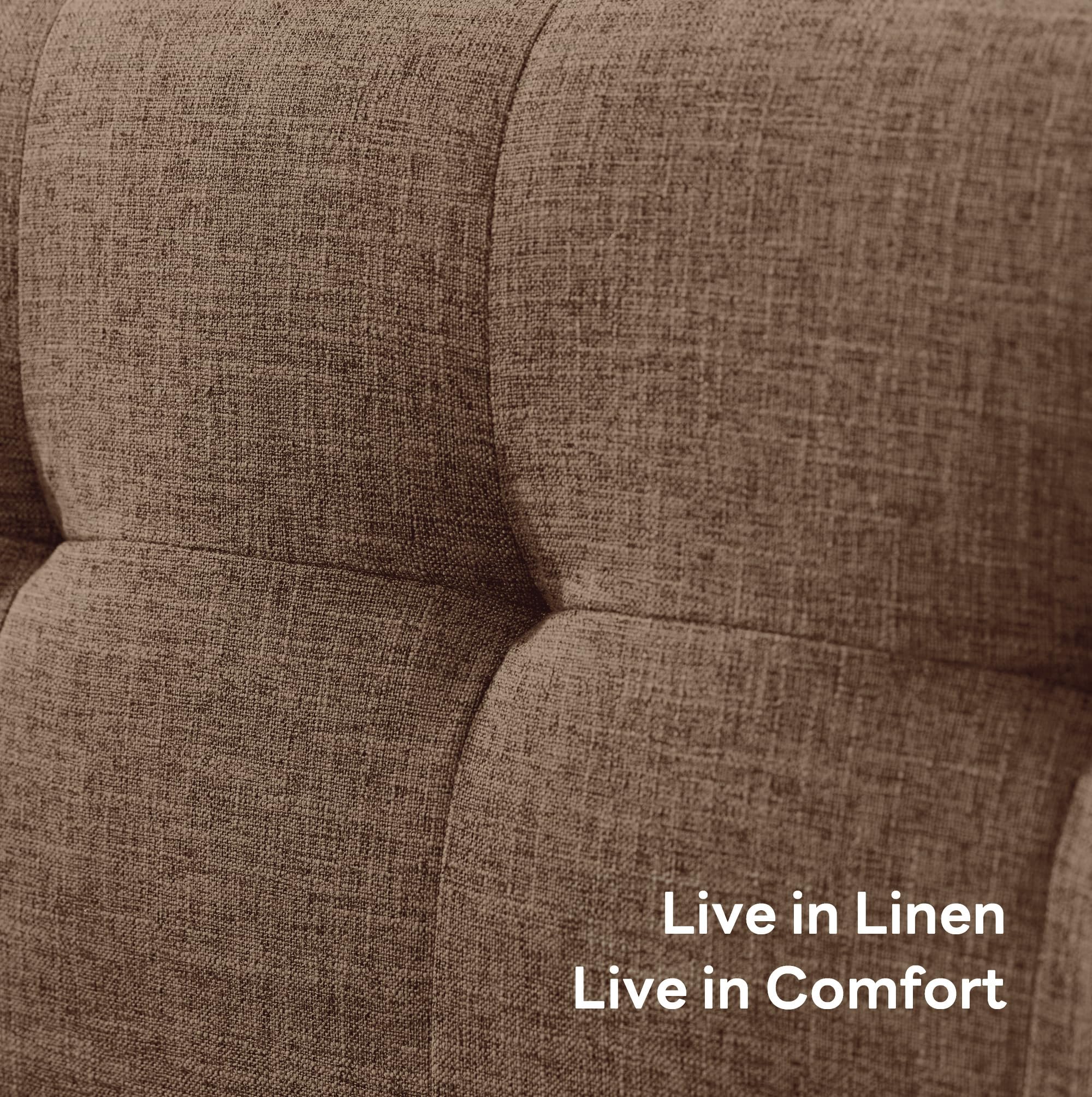 65.2" W Loveseat Sofa, Solid & Easy to Install Small Couch for Bedroom Office Apartment, Brown