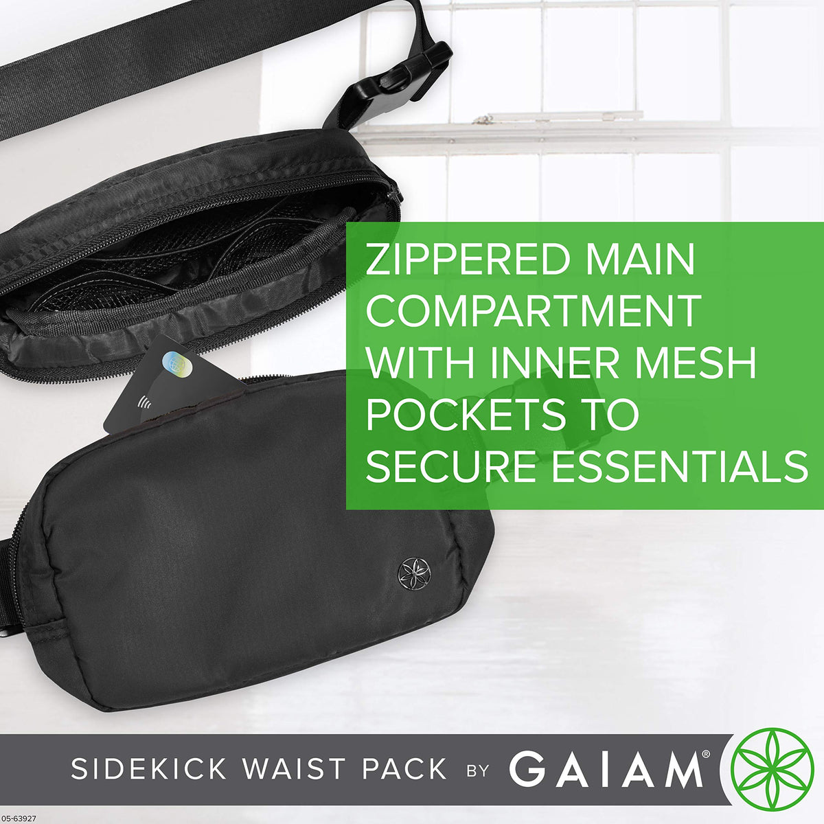 Fanny Pack Running Belt Bag - Sidekick Waist Pack Cell Phone Holder Exercise Gym Slim Zipper Workout Pouch Jogging Bag | Multi Pocket, Adjustable Fit, Walking, Runner Accessories Women, Men
