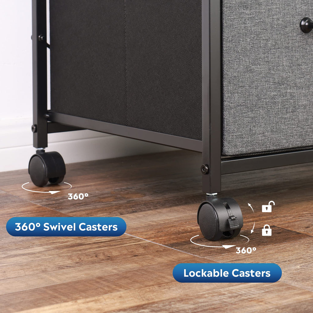 3 Drawer Mobile File Cabinet with Open Storage Shelf