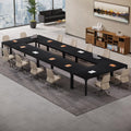 6.5 FT Conference Room Table, 78.74" W x 27.56" D Large Office Conference Table, Modern Seminar Meeting Table Desk for Boardroom, Meeting Room (6, Black)