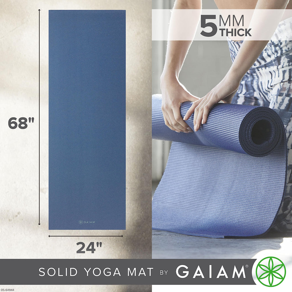 Premium Yoga Mat, 5mm Non-Slip Exercise Mat (High Tide)