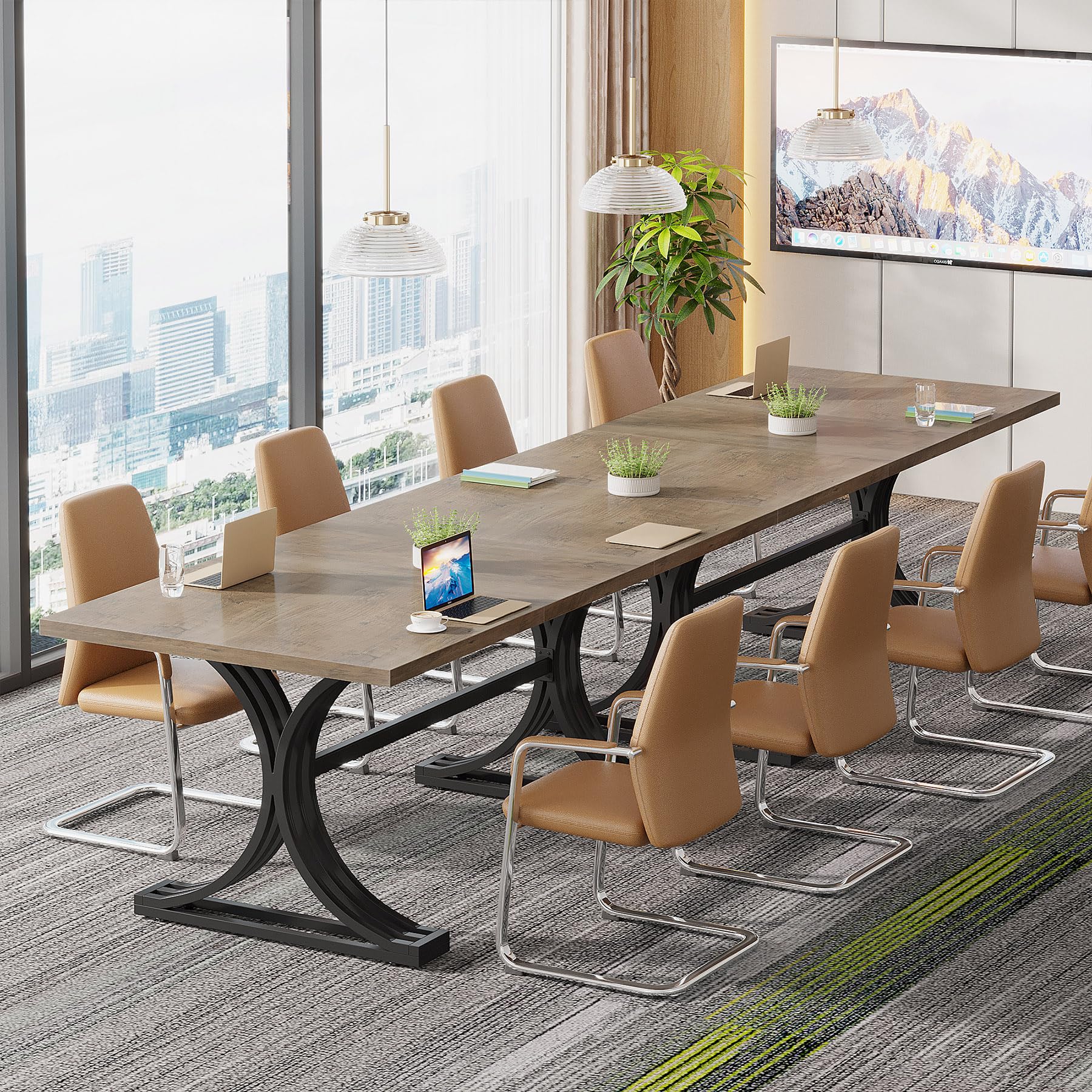 5FT Small Conference Table for 4 to 6, Modern Meeting Table with Strong Metal Frame for Office Meeting Conference Room