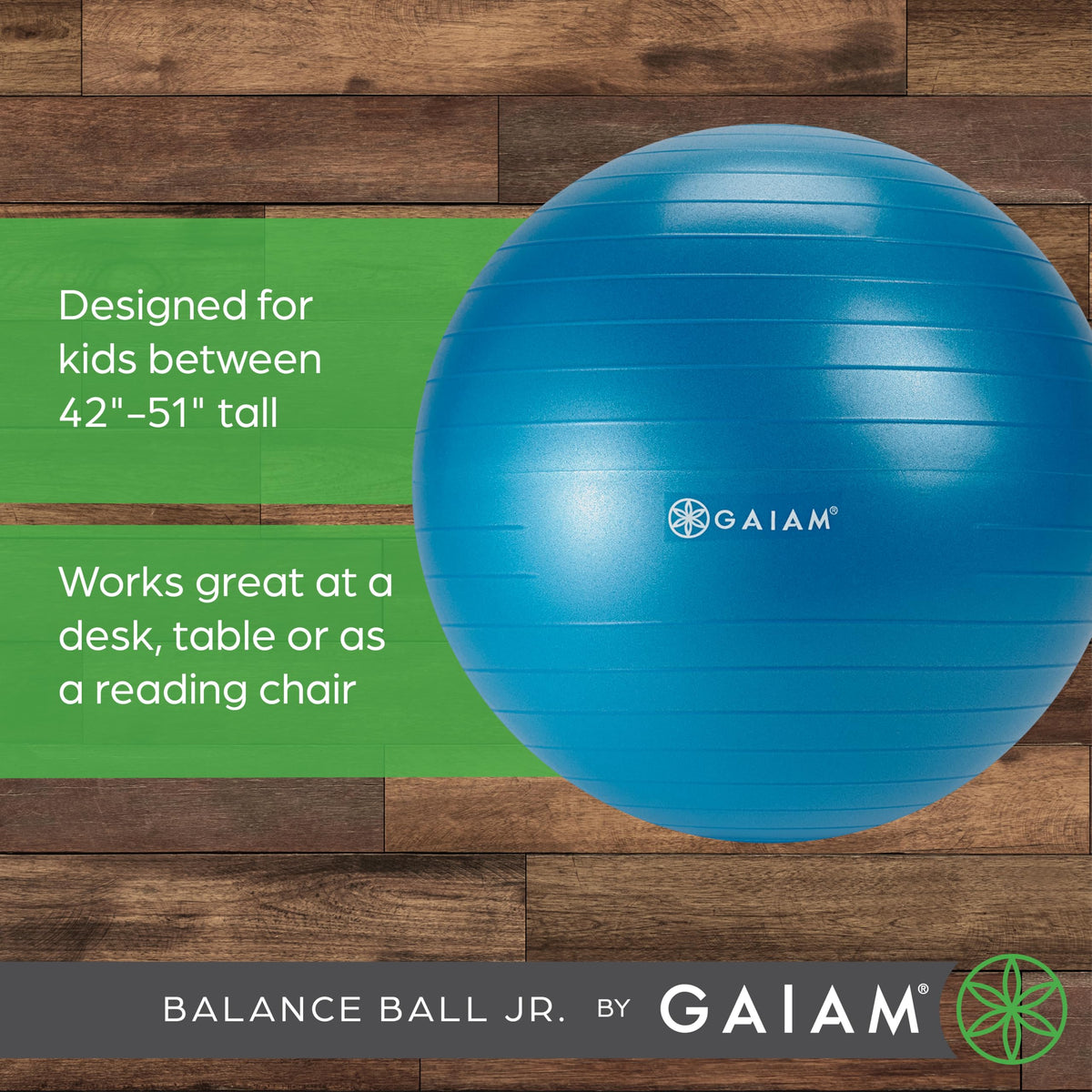 Kids Balance Ball Chair, Active Seating, Metal Frame (Blue/Green)