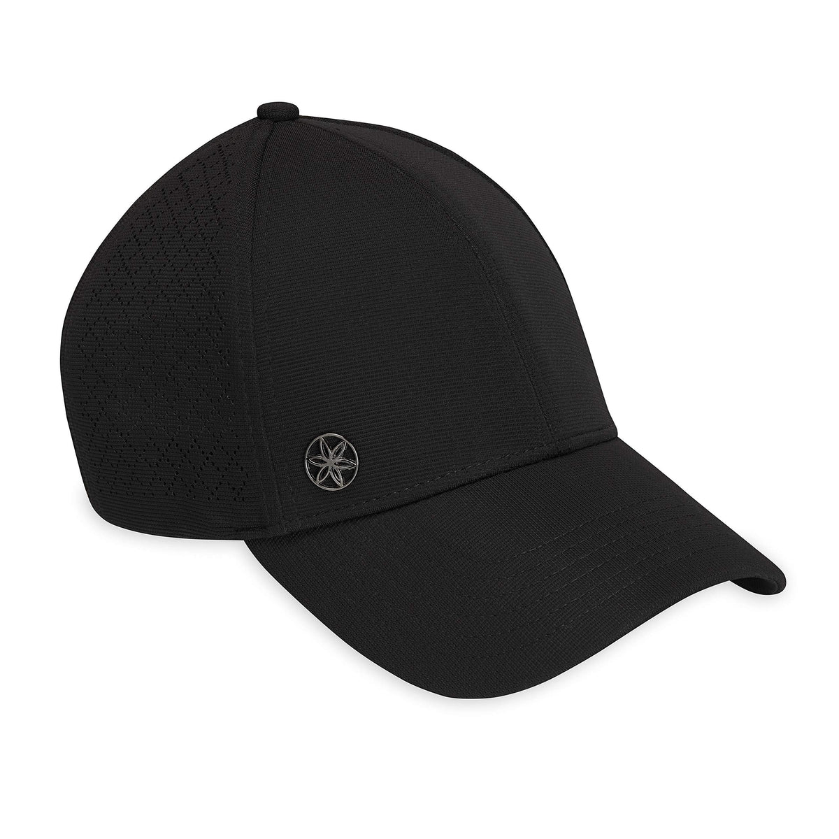 Wander Breathable Geo Black Hat - Cute Women's Baseball Hat for Summer, Lightweight, Adjustable Strap, Moisture-Absorbing Sweatband for Running & Hiking, 6-Panel Ball Cap for Women, Black