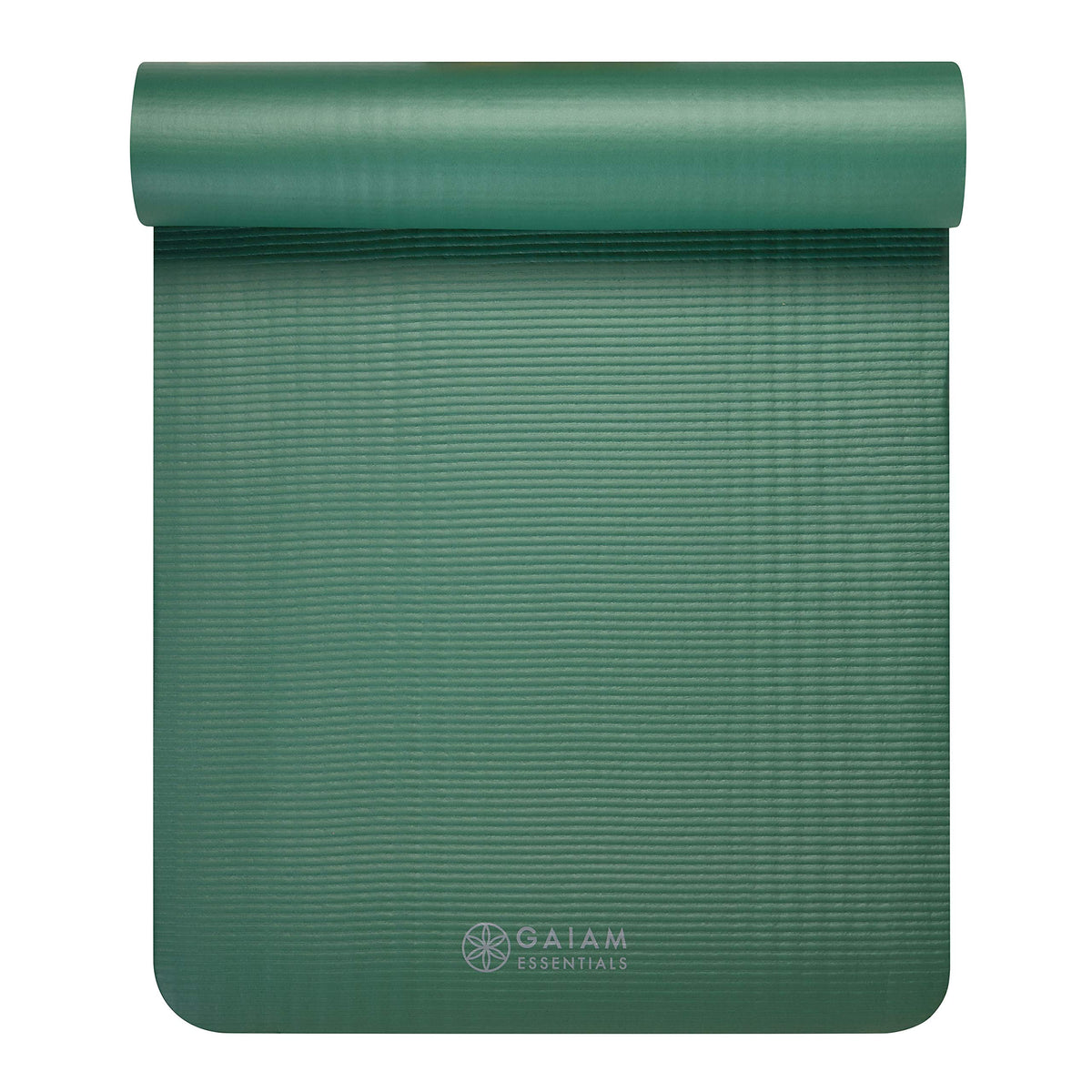 Essentials Thick Yoga Mat with Easy-Cinch Strap (Green, 10mm)