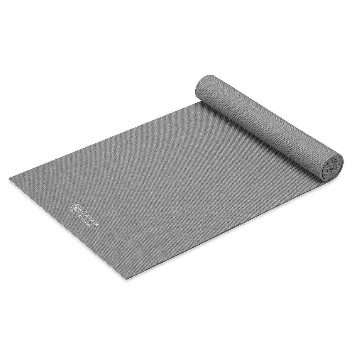 Essentials Yoga Mat, 6mm Non-Slip with Carrying Sling (Grey)