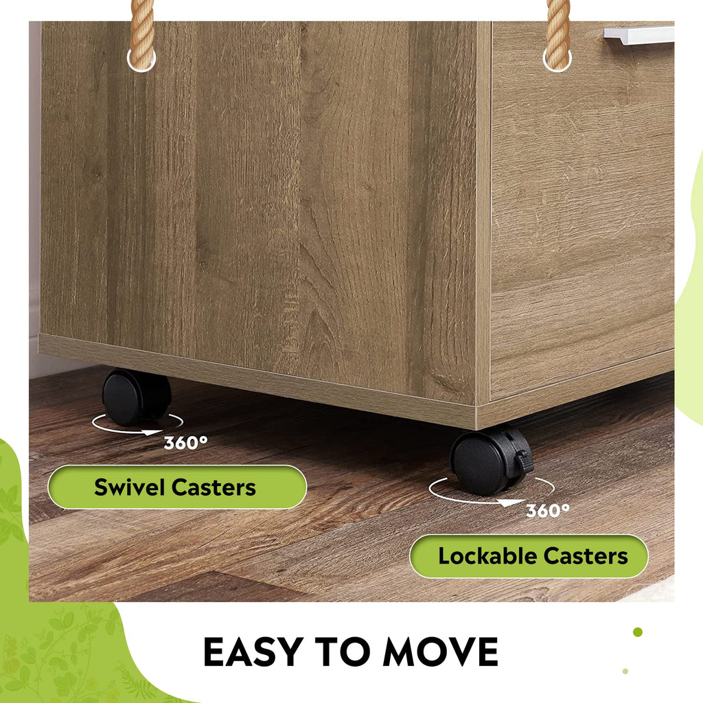 Wood File Cabinet, 3 Drawer Lateral Filing Cabinet, Gray Oak