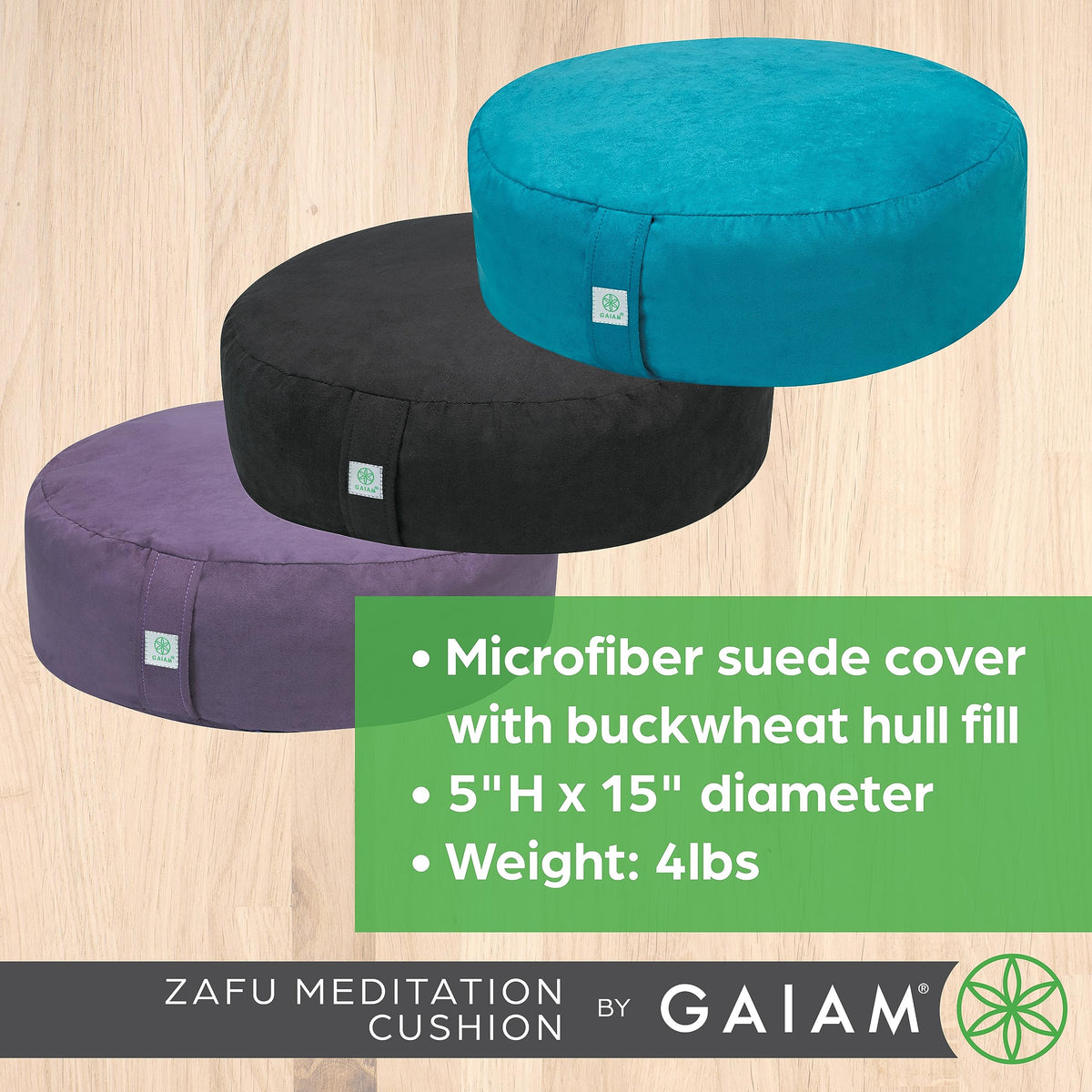 Zafu Meditation Cushion, Buckwheat Hull (Maroon)