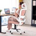 Office Chair Ergonomic Desk Chair, 330 LBS Home Mesh Office Desk Chairs with Wheels, Comfortable Gaming Chairs (Pink)