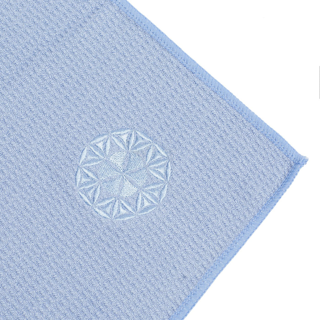 Stickyfiber Hot Yoga Towel - Silicone Backed Yoga Mat-Sized, Absorbent, Non-Slip, 24" x 72" Bikram, Gym, and Pilates - (Blue, Standard)
