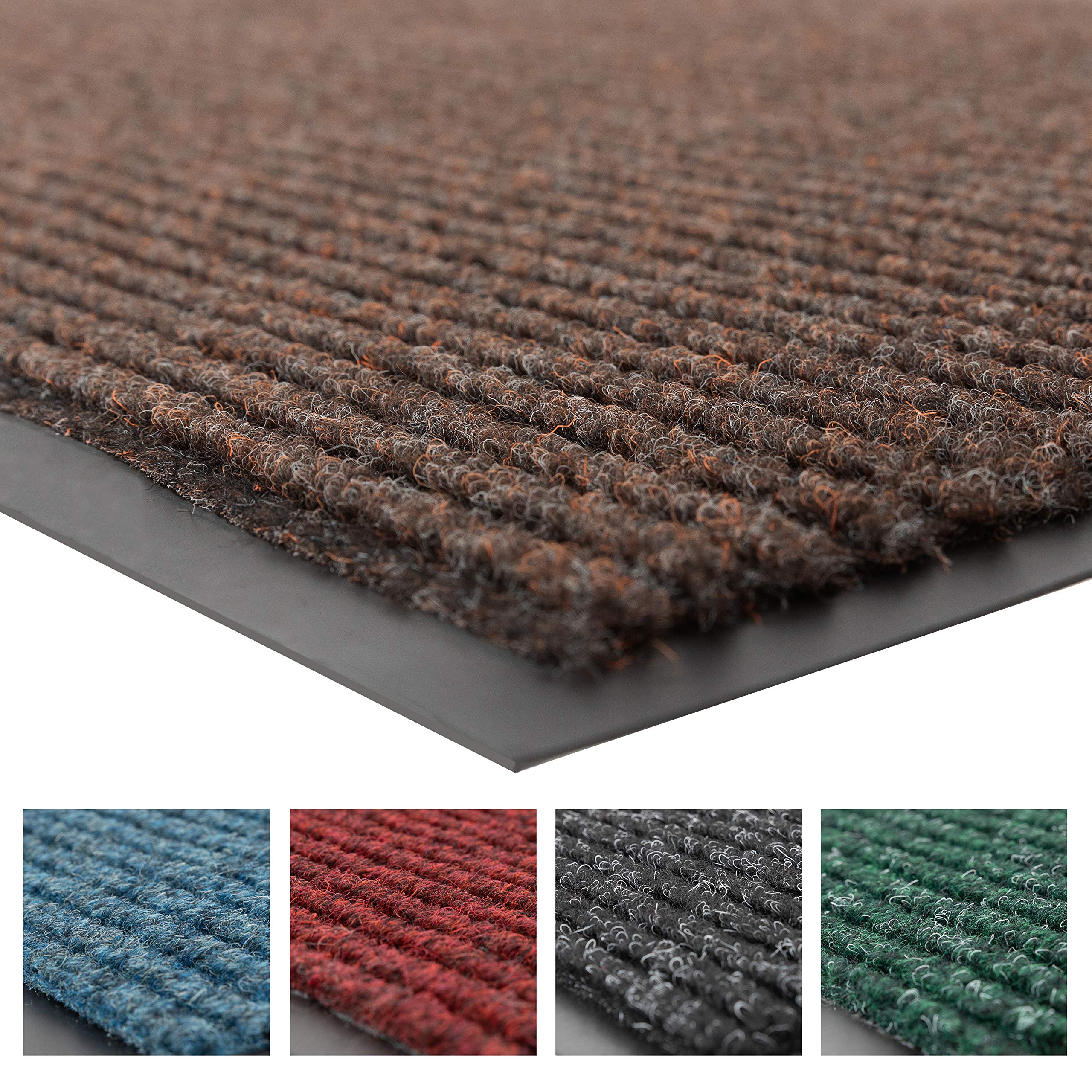 Industrial Door Mat, 3' x 4' Entrance Mat, Heavy Duty Commercial Rug for Businesses, Welcome Lobbies, Garage, and Mudroom, Made in the USA, Brown, Brush Step
