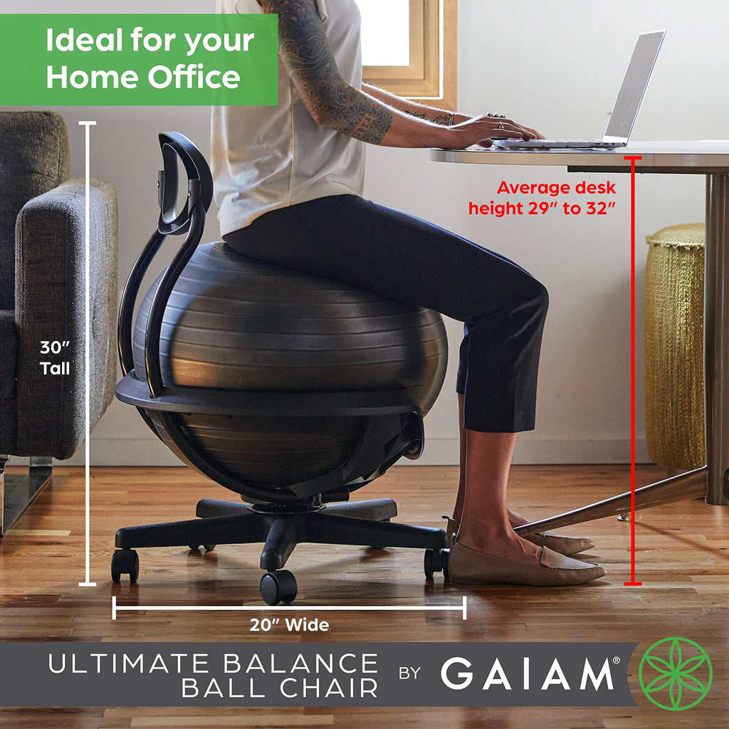 Ultimate Balance Ball Chair, Swivel Base, Home & Office
