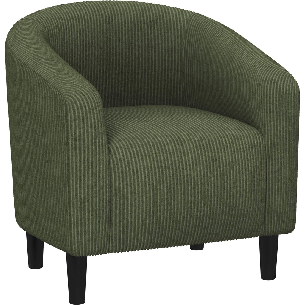 Accent Barrel Chair, Corduroy Fabric Club Chair, Furry Sherpa Elegant Armchair with Cozy Soft Padded, Suitable for Living Room Bedroom Reception Room Office, Dark Green