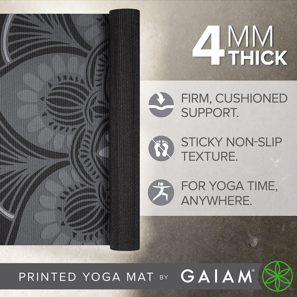 Yoga Mat Classic Print, 4mm Non-Slip Mat (Mystic Ink)