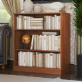 Solid Wood Bookcase - 3-Tier Floor Standing Bookshelf - 36" Short Storage Shelf, 32” W - Mocha, Display Furniture for Living Space, Renewable 100% Eco-Friendly Wood, Made in Brazil