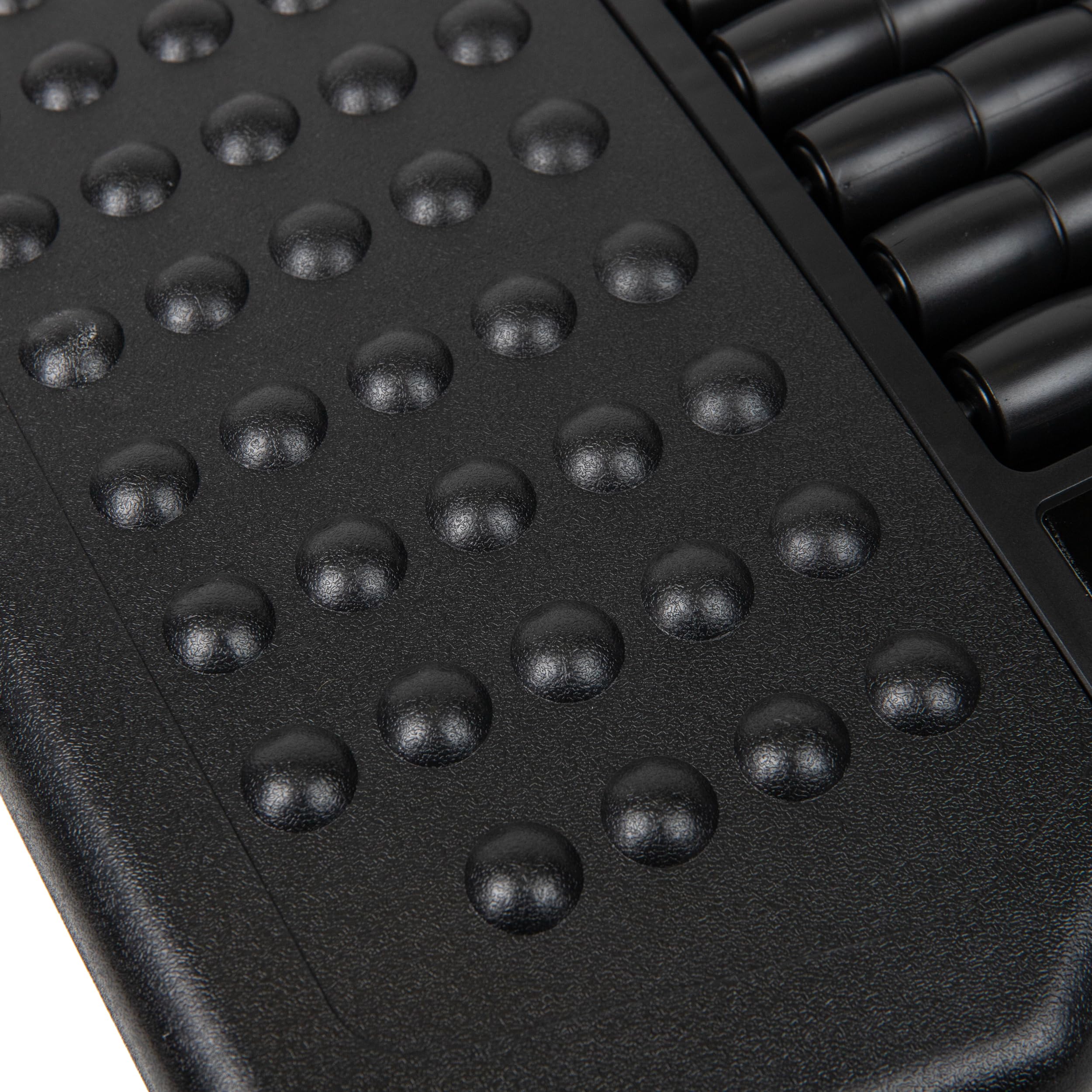 Adjustable Height Ergonomic Foot Rest with Massage Rollers, Black