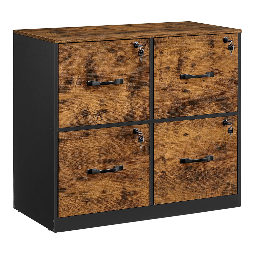 4-Drawer Lateral File Cabinet, Compact, Locking, Printer Stand