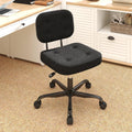 Teddy Fleece Office Chair Black Armless Swivel Task Chair with Adjustable Height & 360° Wheels for Home Office Study