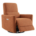 Power Recliner Chair Swivel Glider, FSC Certified Fabric Living Room Nursery Reclining Sofa Chair with Lumbar Support,Terracotta