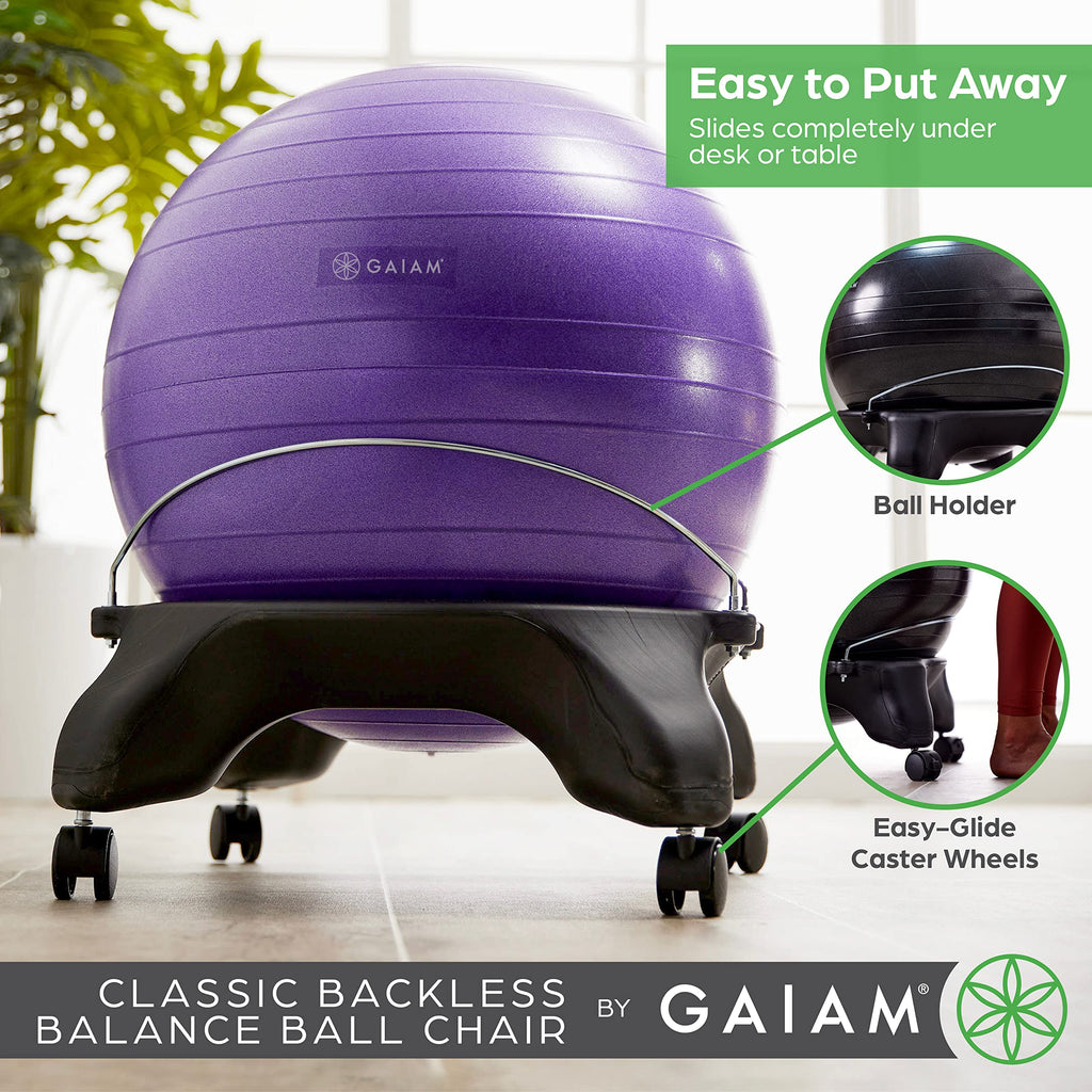 Classic Backless Balance Ball Chair, Charcoal