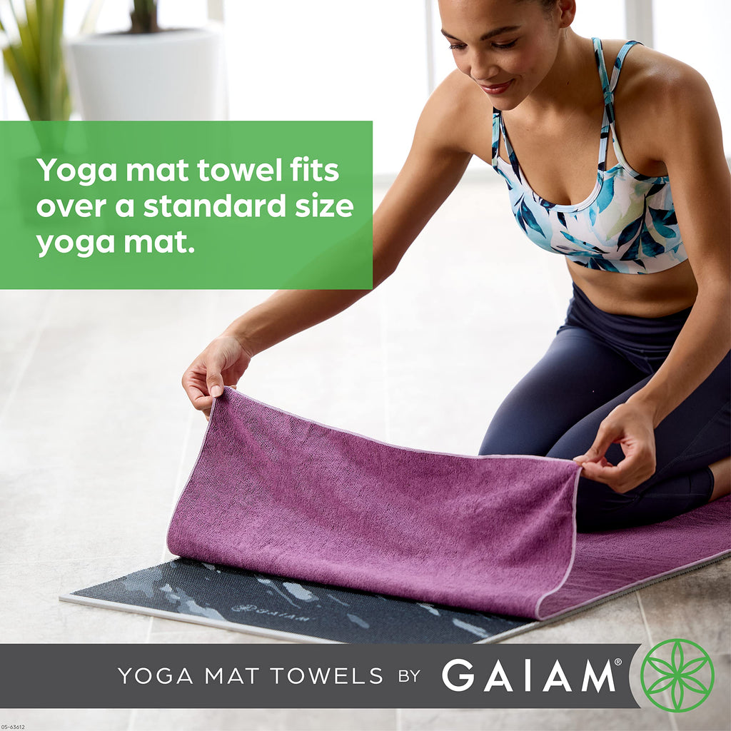 Yoga Mat Towel, Non-Slip Microfiber, Hot Yoga (Heron Lilac)