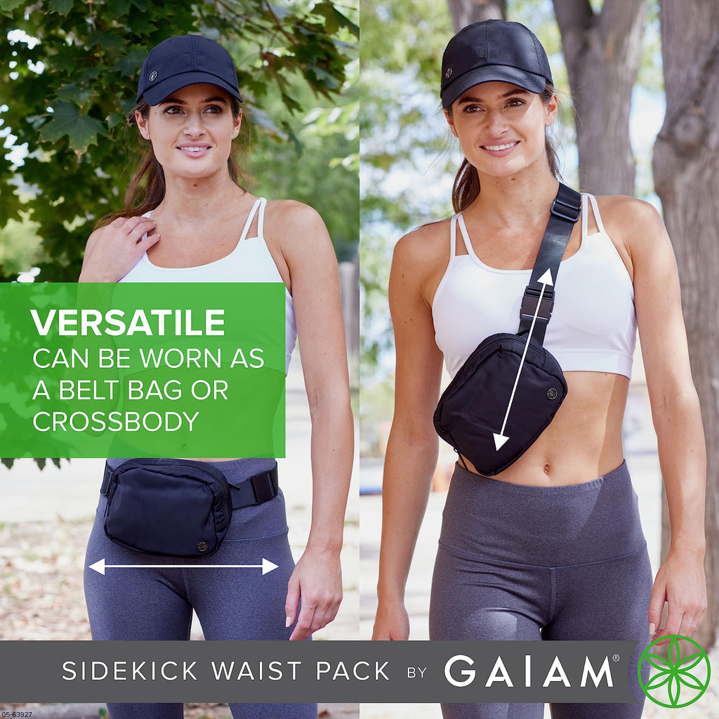 Fanny Pack Running Belt Bag - Sidekick Waist Pack Cell Phone Holder Exercise Gym Slim Zipper Workout Pouch Jogging Bag | Multi Pocket, Adjustable Fit, Walking, Runner Accessories Women, Men